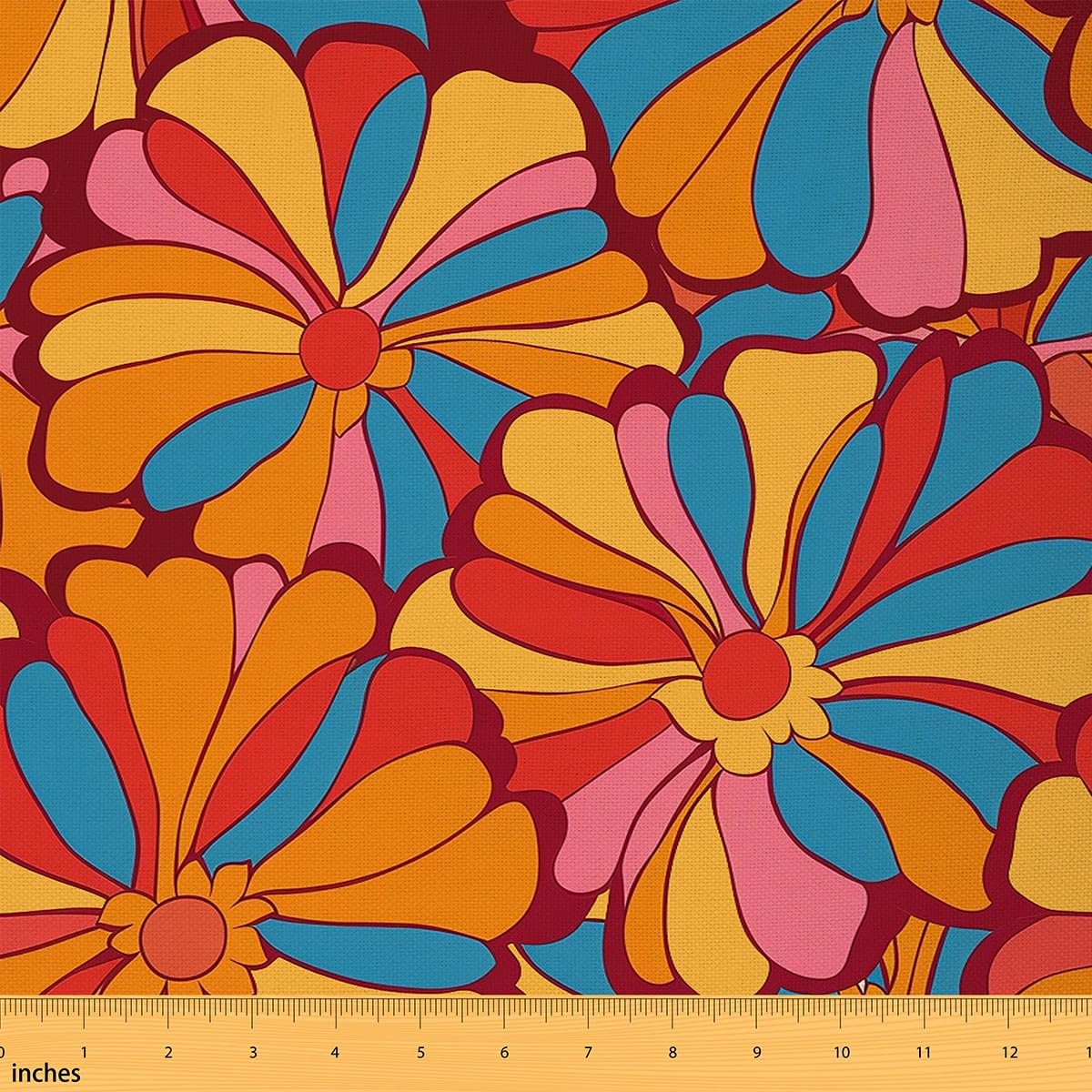 Amazon.com: Vintage Boho Plant Floral Fabric by The Yard 60S 70S